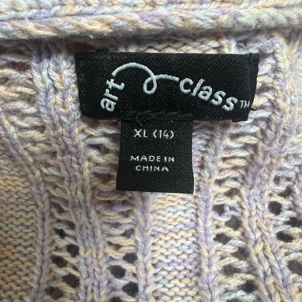 Girl Art Class Lavender Knit Cardigan